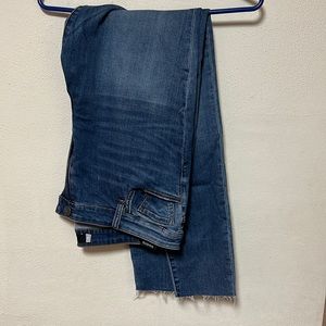 Stylish jeans, frayed bottoms, inseam 31”